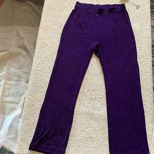 J.RIBKOFF SZ 12 PURPLE DRESSY PANT ELASTIC AT WAIST 90% ACETATE 10% SPANDEX